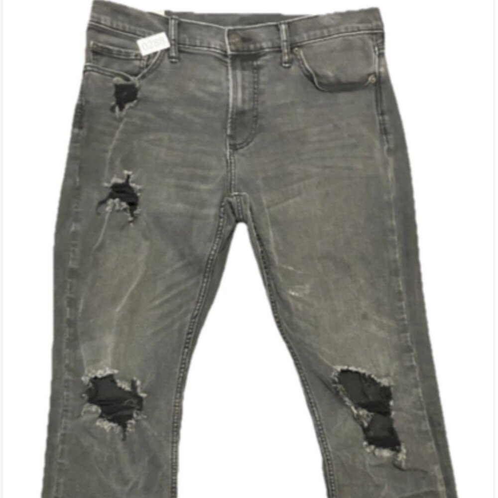 Abercrombie & Fitch Men’s 32x30 Slim Straight stretch Dark Wash Distressed Jean